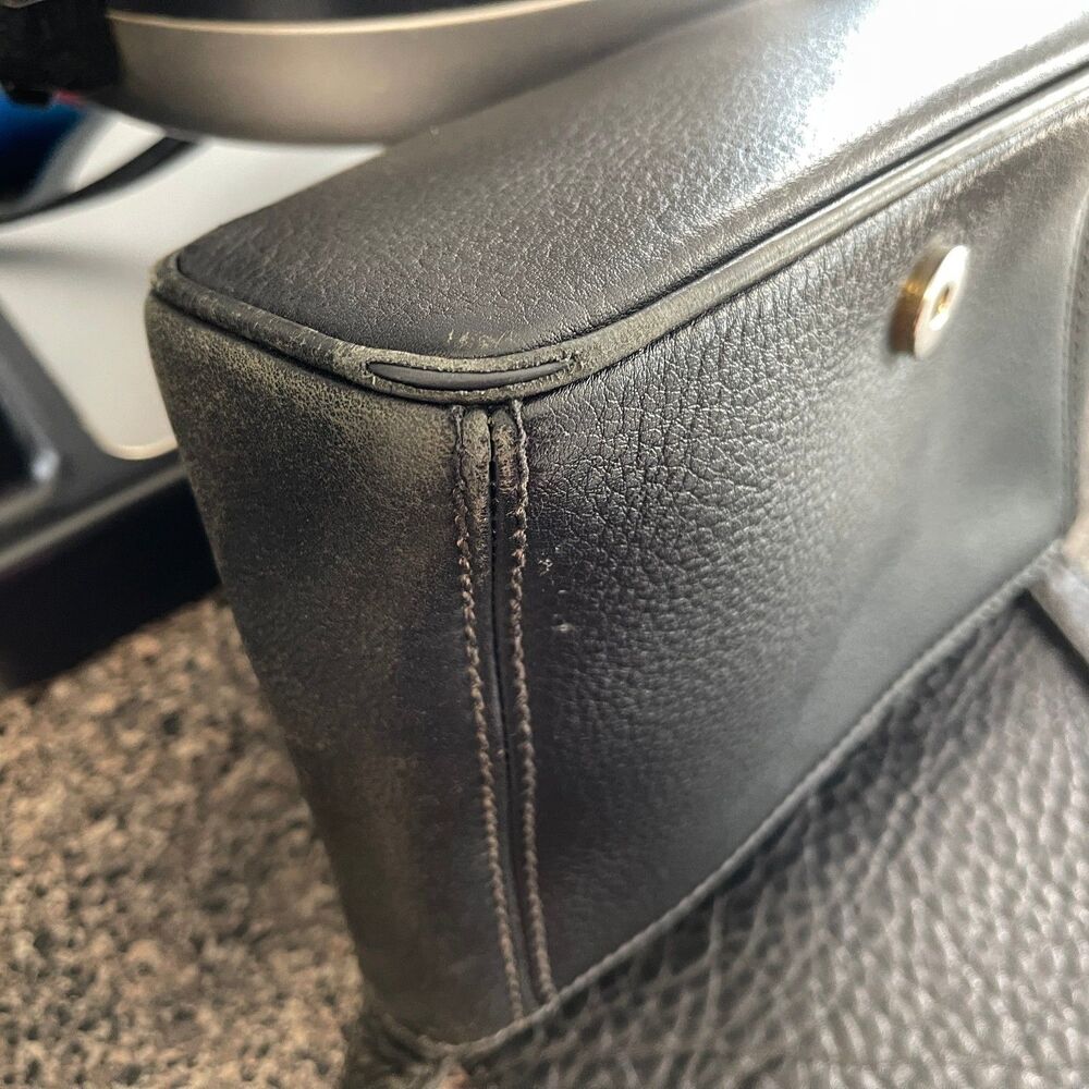 Coach 4929 Black Pebbled Leather Messenger Cross Body Handbag Adjustable Strap - Picture 13 of 16